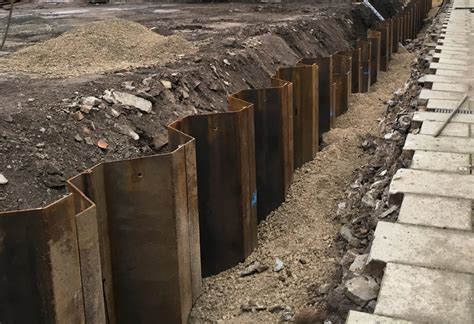 metal shoring sheets|permanent sheet pile wall.